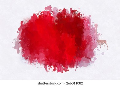 Red brush strokes blob. Vector version