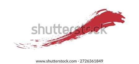 Red Brush strokes isolated on white background. Brush strokes grunge background. Vector brush stroke texture. Red ink, paint splatter.