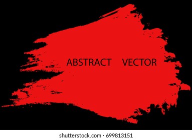 Red brush strokes on black background. Contrasting background for your creativity