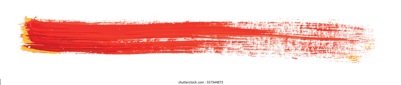 Red Brush Strokes Of Paint On White Background