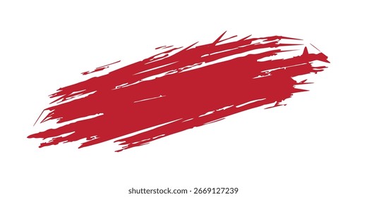 Red Brush strokes vector. Painted rectangles collection. Grunge long text boxes or textured backgrounds set. The images are created without the use of any artificial intelligence software at any stage