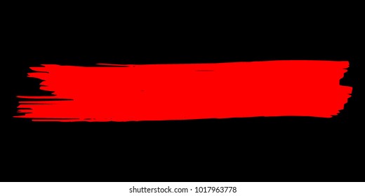 Red Brushes Grunge Paint stripe. Distressed Vector Brush Stroke. Color Modern Textured banner. Dirty Artistic Design Elements. Creative Design Elements. Perfect For Logo, Banner, Icon. 