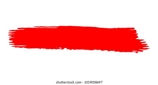 Red Brushes Grunge Paint stripe. Distressed Vector Brush Stroke. Color Modern Textured banner. Dirty Artistic Design Elements. Creative Design Elements. Perfect For Logo, Banner, Icon. 