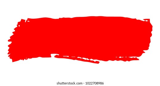 Red Brushes Grunge Paint stripe. Distressed Vector Brush Stroke. Color Modern Textured banner. Dirty Artistic Design Elements. Creative Design Elements. Perfect For Logo, Banner, Icon. 