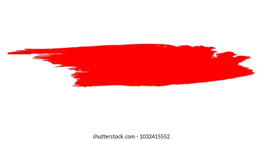 Red Brushes Grunge Paint stripe. Distressed Vector Brush Stroke. Color Modern Textured banner. Dirty Artistic Design Elements. Creative Design Elements. Perfect For Logo, Banner, Icon. 