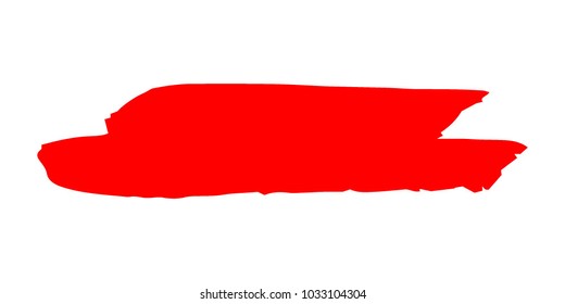 Red Brushes Grunge Paint stripe. Distressed Vector Brush Stroke. Color Modern Textured banner. Dirty Artistic Design Elements. Creative Design Elements. Perfect For Logo, Banner, Icon. 