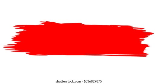Red Brushes Grunge Paint stripe. Distressed Vector Brush Stroke. Color Modern Textured banner. Dirty Artistic Design Elements. Creative Design Elements. Perfect For Logo, Banner, Icon. 