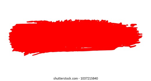 Red Brushes Grunge Paint stripe. Distressed Vector Brush Stroke. Color Modern Textured banner. Dirty Artistic Design Elements. Creative Design Elements. Perfect For Logo, Banner, Icon. 