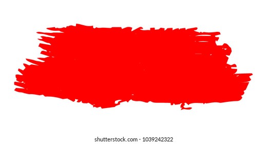 Red Brushes Grunge Paint stripe. Distressed Vector Brush Stroke. Color Modern Textured banner. Dirty Artistic Design Elements. Creative Design Elements. Perfect For Logo, Banner, Icon. 