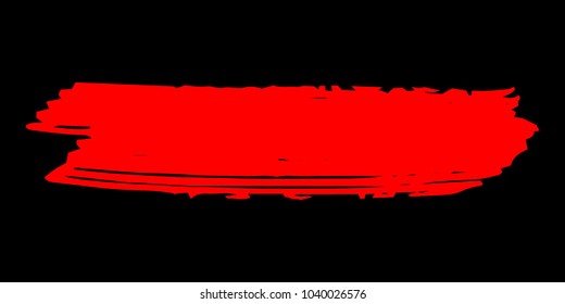 Red Brushes Grunge Paint stripe. Distressed Vector Brush Stroke. Color Modern Textured banner. Dirty Artistic Design Elements. Creative Design Elements. Perfect For Logo, Banner, Icon. 