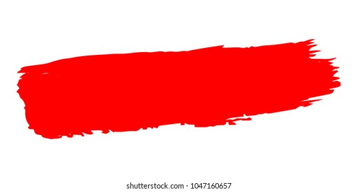 Red Brushes Grunge Paint stripe. Distressed Vector Brush Stroke. Color Modern Textured banner. Dirty Artistic Design Elements. Creative Design Elements. Perfect For Logo, Banner, Icon. 