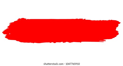 Red Brushes Grunge Paint stripe. Distressed Vector Brush Stroke. Color Modern Textured banner. Dirty Artistic Design Elements. Creative Design Elements. Perfect For Logo, Banner, Icon. 
