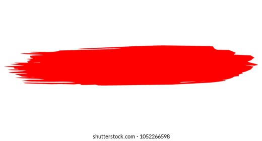 Red Brushes Grunge Paint stripe. Distressed Vector Brush Stroke. Color Modern Textured banner. Dirty Artistic Design Elements. Creative Design Elements. Perfect For Logo, Banner, Icon. 