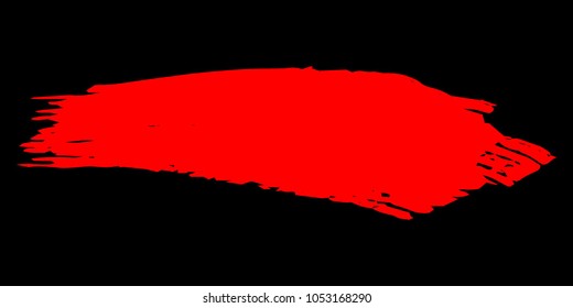 Red Brushes Grunge Paint stripe. Distressed Vector Brush Stroke. Color Modern Textured banner. Dirty Artistic Design Elements. Creative Design Elements. Perfect For Logo, Banner, Icon. 