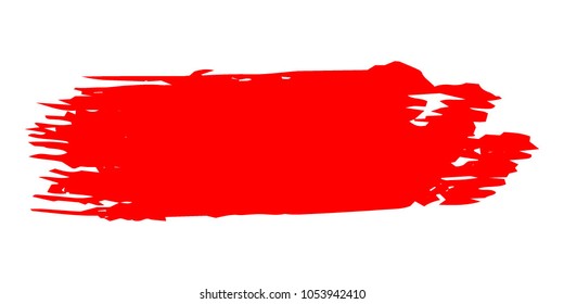 Red Brushes Grunge Paint stripe. Distressed Vector Brush Stroke. Color Modern Textured banner. Dirty Artistic Design Elements. Creative Design Elements. Perfect For Logo, Banner, Icon. 