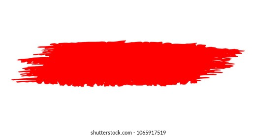 Red Brushes Grunge Paint stripe. Distressed Vector Brush Stroke. Color Modern Textured banner. Dirty Artistic Design Elements. Creative Design Elements. Perfect For Logo, Banner, Icon. 