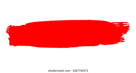 Red Brushes Grunge Paint stripe. Distressed Vector Brush Stroke. Color Modern Textured banner. Dirty Artistic Design Elements. Creative Design Elements. Perfect For Logo, Banner, Icon. 