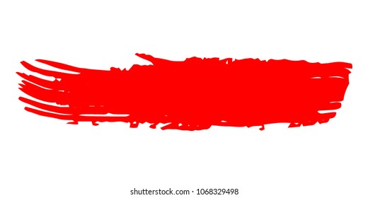 Red Brushes Grunge Paint stripe. Distressed Vector Brush Stroke. Color Modern Textured banner. Dirty Artistic Design Elements. Creative Design Elements. Perfect For Logo, Banner, Icon. 