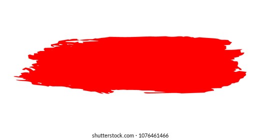 Red Brushes Grunge Paint stripe. Distressed Vector Brush Stroke. Color Modern Textured banner. Dirty Artistic Design Elements. Creative Design Elements. Perfect For Logo, Banner, Icon. 
