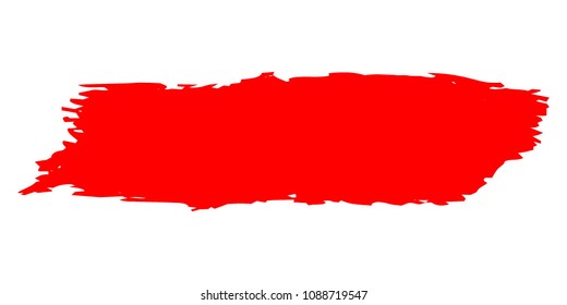 Red Brushes Grunge Paint stripe. Distressed Vector Brush Stroke. Color Modern Textured banner. Dirty Artistic Design Elements. Creative Design Elements. Perfect For Logo, Banner, Icon. 