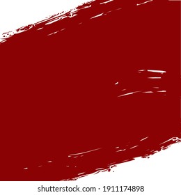 roter Pinselstrich in diagonaler Richtung für eine handgezeichnete Vorlage einzeln auf weißem Hintergrund.