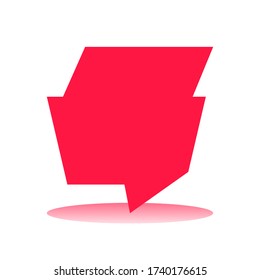 Red Bubble and Box Chat Icon Design with White Bakcground