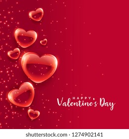 red bubble hearts floating valentines day background
