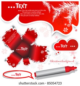 Red  bubble for speech. Christmas design