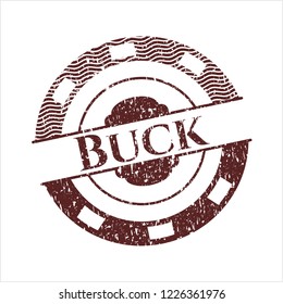 Red Buck distressed rubber seal with grunge texture