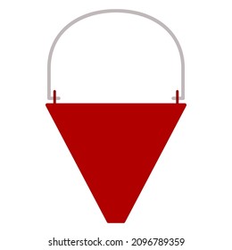 Feuerlöschgerät mit rotem Eimer, Flachclip-Vektorgrafik