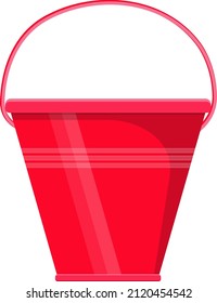 Red bucket, illustration, vector on a white background.