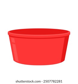 Red bucket vector. Vector illustration full of water red bucket icon, sign or symbols for app. Bucket for garden.