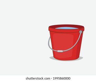 Red Bucket With Water. [ EPS Format]