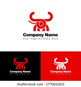 Red Buffalo Logo Design 01