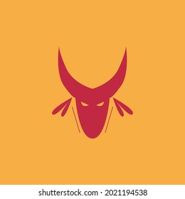 Red Buffalo logo isolated on a yellow background