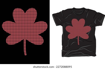 Red Buffalo Plaid Clover Leaf,Shamrock  St. Patrick's Day SVG, Irish svg, Clover , Saint Patrick's Day, Lucky , Cut File Cricut, Silhouette