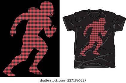 Red Buffalo Plaid Football Player,Football Shirt, Football Fan SVG, Football Dad, Football life svg, Gameday , Sports, Cricut Cut File, Silhouette