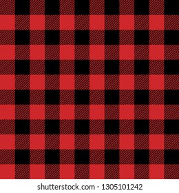 Red Buffalo Plaid Seamless Pattern - Classic buffalo plaid pattern design