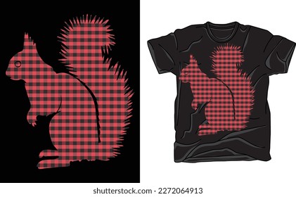 Red Buffalo Plaid Squirrel, Baby Squirrel, Cute Squirrel, Forest Animals, Squirrel Silhouette, Animal Lover, Cut File Cricut, Silhouette