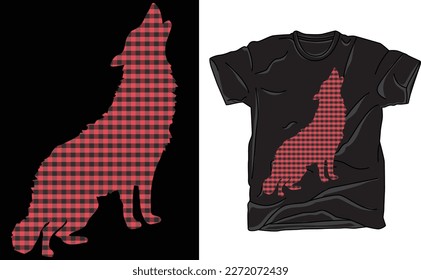 Red Buffalo Plaid Wolf Howling,Wolf Howling , Wolf , Wolf Silhouette S, Wilderness, Woods, Full Moon svg, Cut Files for Cricut, Silhouette svg