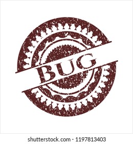 Red Bug distressed grunge seal