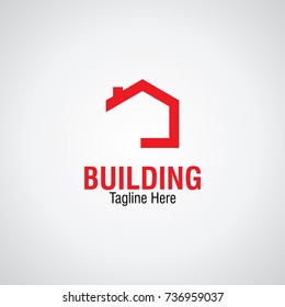 Red Building Logo Vector Illustration. Eps 10