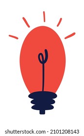 rote Lampe auf weißem Hintergrund