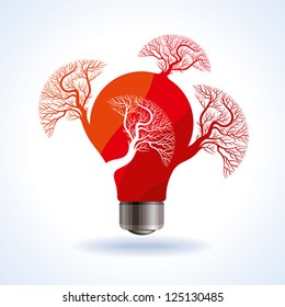 Red Bulb with tree, a environmental idea