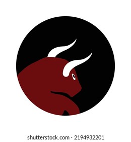 Red bull animal vector logo 