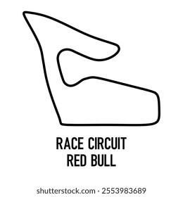 Red Bull Circuit Vector. Circuit Race Track Illustration with Editable Stroke. Stock Vector.