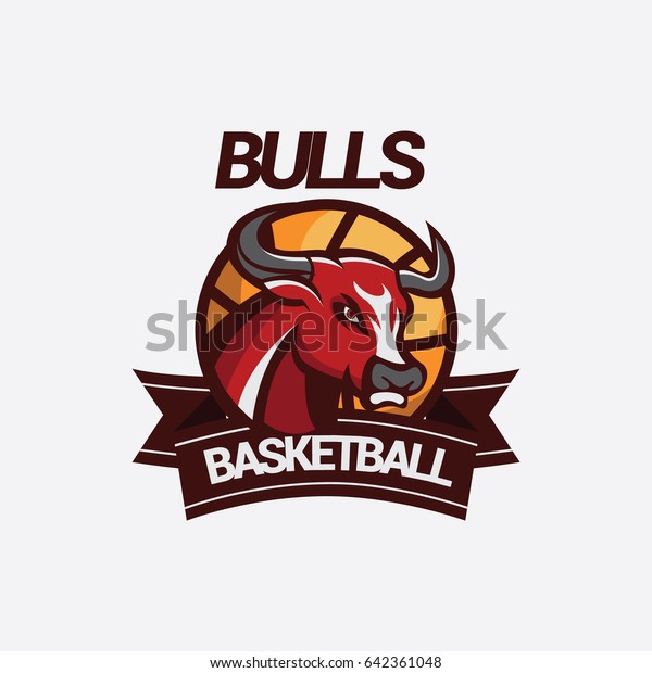 Red Bull Club Basketball Team Logo Stock Vector Royalty Free