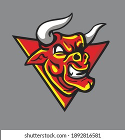 The red bull epsort logo design illustration, rhino mascot logo design for gaming club