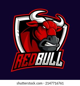 red bull esport red mascot for sports   esports logo