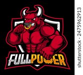  red bull fighter mascot logo isolated